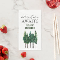 Adventure Awaits Watercolor Rustic Pine Trees