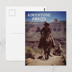 Adventure Awaits Western Outdoor Theme Postcard