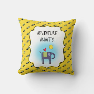 Adventure Awaits Whimsical Throw Pillow