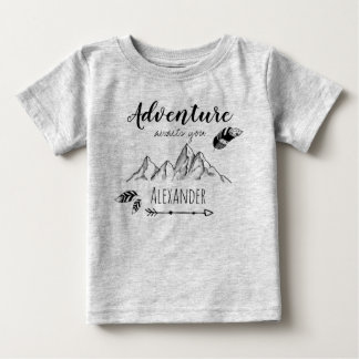 Adventure awaits with customizable name baby T-Shirt