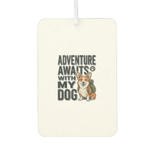 Adventure Awaits With My Dog Vintage Hiking Design Air Freshener