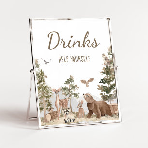 Adventure Awaits Woodland Animals Drinks Poster
