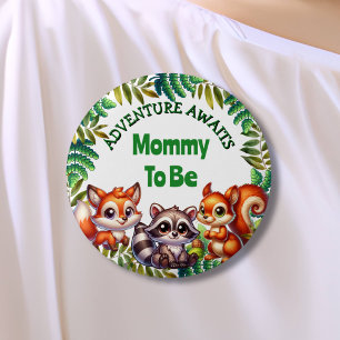 Adventure Awaits Woodland Mom To Be Baby Shower 1 Inch Round Button