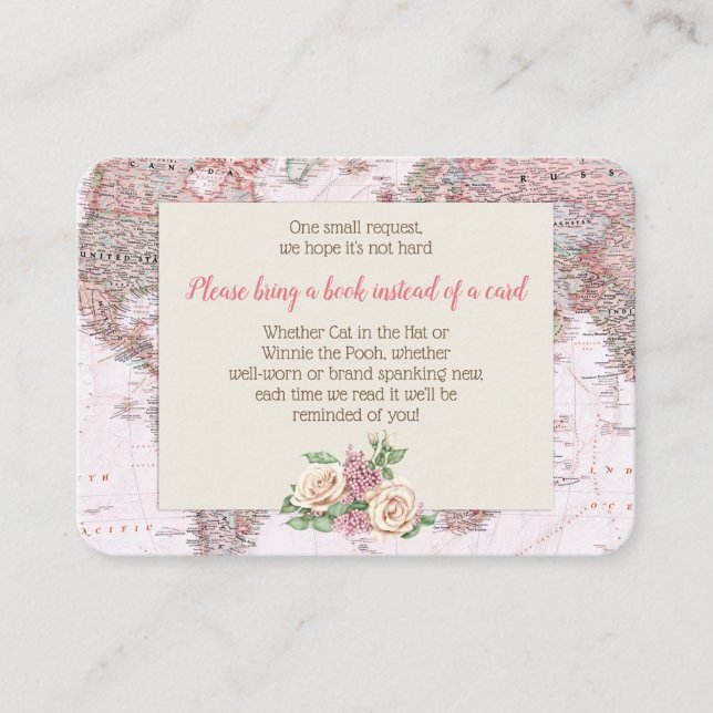 Adventure Awaits World Map Book Request Enclosure Card (Front)