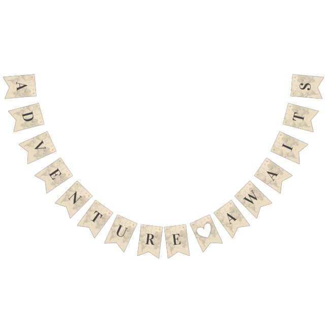 Adventure Awaits World Travel Baby Bridal Shower Bunting Flags (All)
