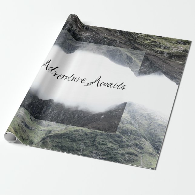 Adventure Awaits Wrapping Paper (Unrolled)