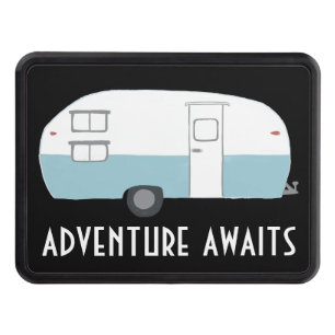 Adventure AWaitsTrailer Camper RV Trailer Hitch Cover