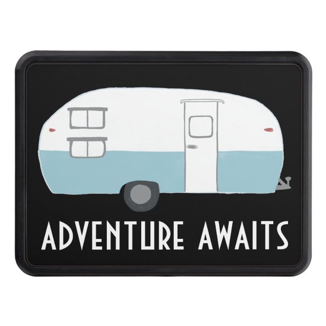 Adventure AWaitsTrailer Camper RV Trailer Hitch Cover (Front)