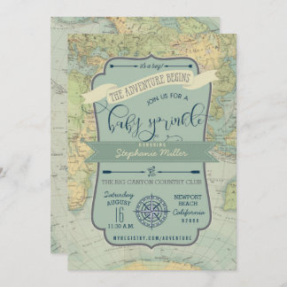 Adventure Baby Boy Sprinkle Invitations