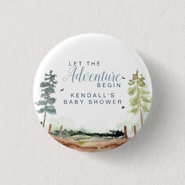 Adventure Baby Shower 1 Inch Round Button (Front)