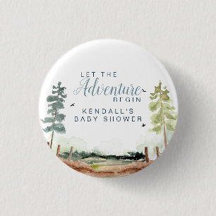Adventure Baby Shower 1 Inch Round Button