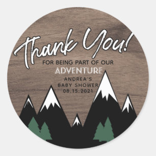 ADVENTURE, BABY SHOWER,BABY BOY,OH BOY Invitation Classic Round Sticker