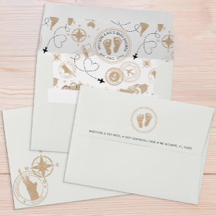 Adventure Baby Shower Envelope with Map