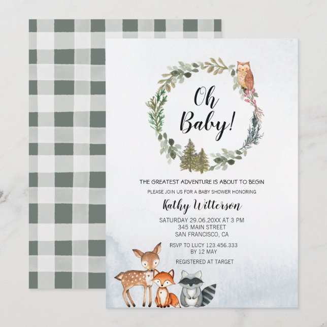 Adventure Baby shower invitation (Front/Back)