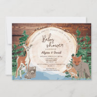 Adventure Baby Shower Watercolor trees Woodland 