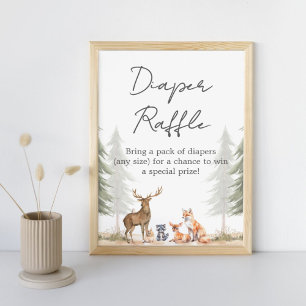 Adventure Begin Baby Shower Diaper Raffle Sign