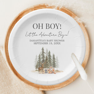 Adventure Begin Baby Shower Paper Plate