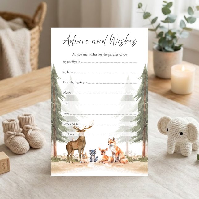 Adventure Begin Woodland Shower Advice & Wish Game (Let the Adventure Begin Woodland Animals Baby Shower Advice and Wishes Game)