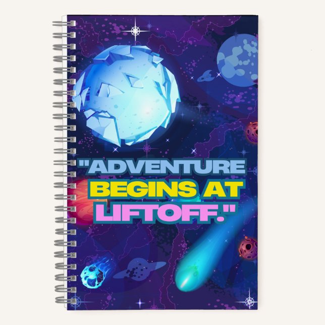 Adventure begins at liftoff insulated tumbler notebook (Front)