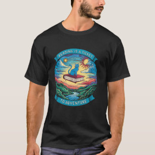 Adventure Begins At Your Library Cat Lovers Book L T-Shirt