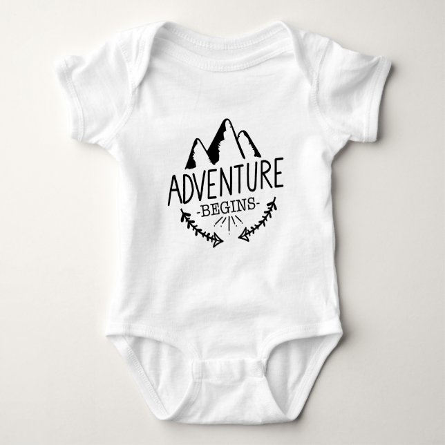 Adventure Begins Baby Bodysuit (Front)