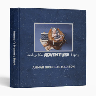 Adventure Begins Baby Memory Album | Navy Blue Binder