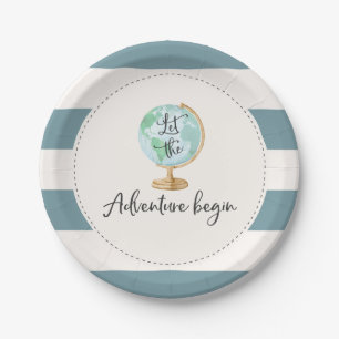 Adventure Begins Baby Shower Paper Plate 7"