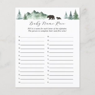 Adventure Begins Bear Baby Name Race
