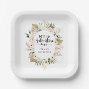 Adventure Begins Boho Baby Shower  Paper Plate