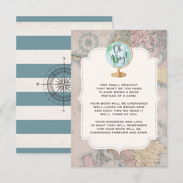Adventure Begins Book Request Card Travel Shower (Front/Back)