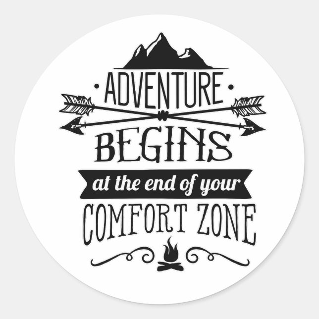 Adventure Begins  Classic Round Sticker (Front)