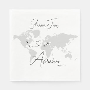 Adventure Begins College Graduation Party Napkin