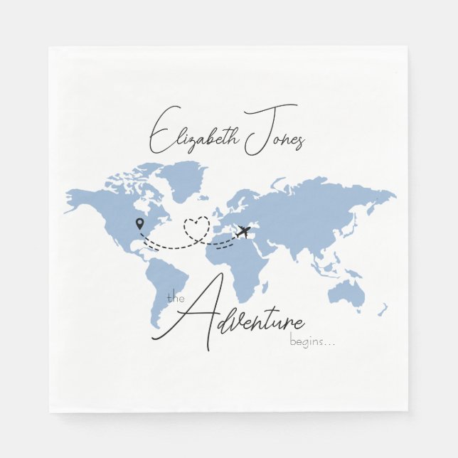 Adventure Begins College Graduation Party Napkin (Front)