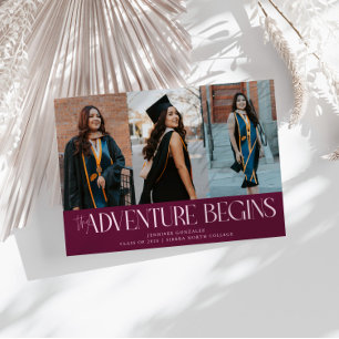 Adventure Begins Cranberry Grad Multi Photo Announcement