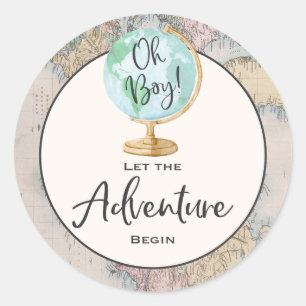 Adventure Begins Favour Tag Sticker Seal
