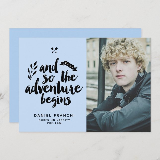 Adventure Begins Graduation Announcement (Front/Back)