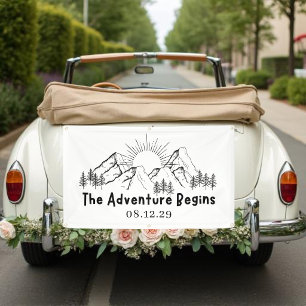 Adventure Begins Just Married Banner