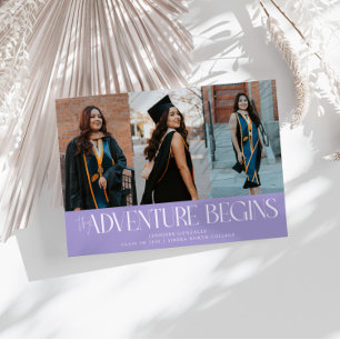 Adventure Begins Lilac Grad Multi Photo Announcement