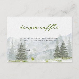 Adventure Begins Mountains Forest Diaper Raffle Enclosure Card