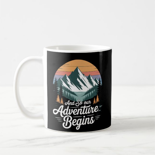 Adventure Begins Mug -Travel Lover Gift (Left)