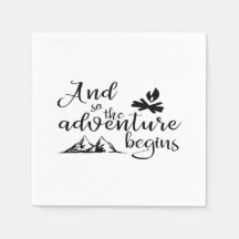 Adventure Begins Paper Napkin