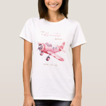 Adventure Begins Pink Airplane Girl Baby Shower