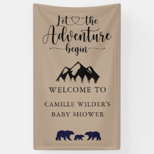 Adventure Begins Rustic Kraft Baby Shower Welcome Banner