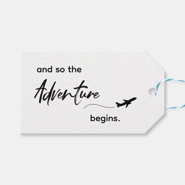 Adventure Begins Thank You Wedding Favour Tag (Front (Horizontal))