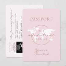 Adventure Begins Travel Theme Passport Baby Shower