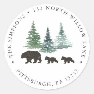 Adventure Begins Twin Baby Shower Return Address Classic Round Sticker
