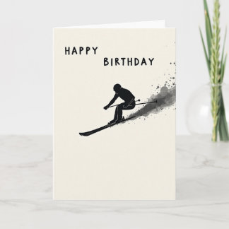 Adventure Birthday Ski Art Card