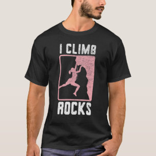 Adventure Bouldering Rock Climbing Girl Hiking T-Shirt