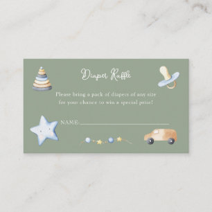 Adventure Boy Baby Toy Baby Shower Diaper Raffle Enclosure Card