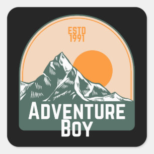 Adventure Boy Square Sticker